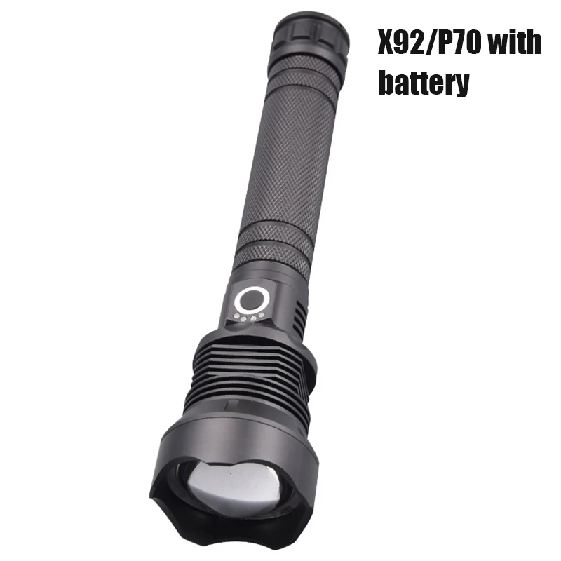 X92 P70 battery Светодиодный фонарик USB Перезаряжаемый высокой яркости высокой мощности Zoom факел для кемпинга ASD88 - Цвет: X92 P70 battery