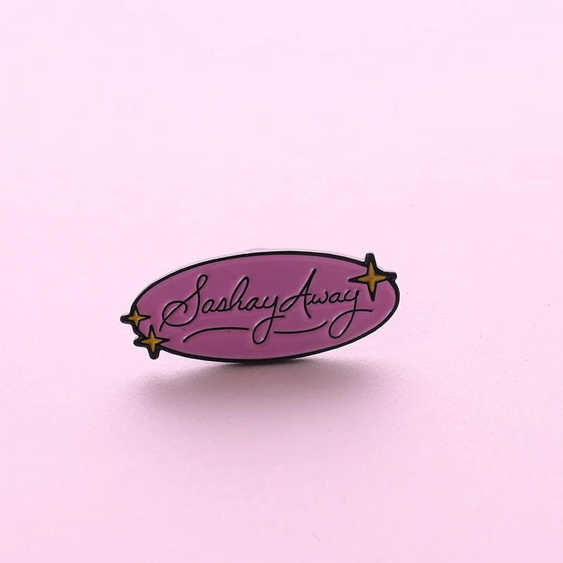 Розовые наконечники Sashay, брошь Rupauls Drag racing Drag queen Катя, брошь, сумка, одежда, булавка с отворотом