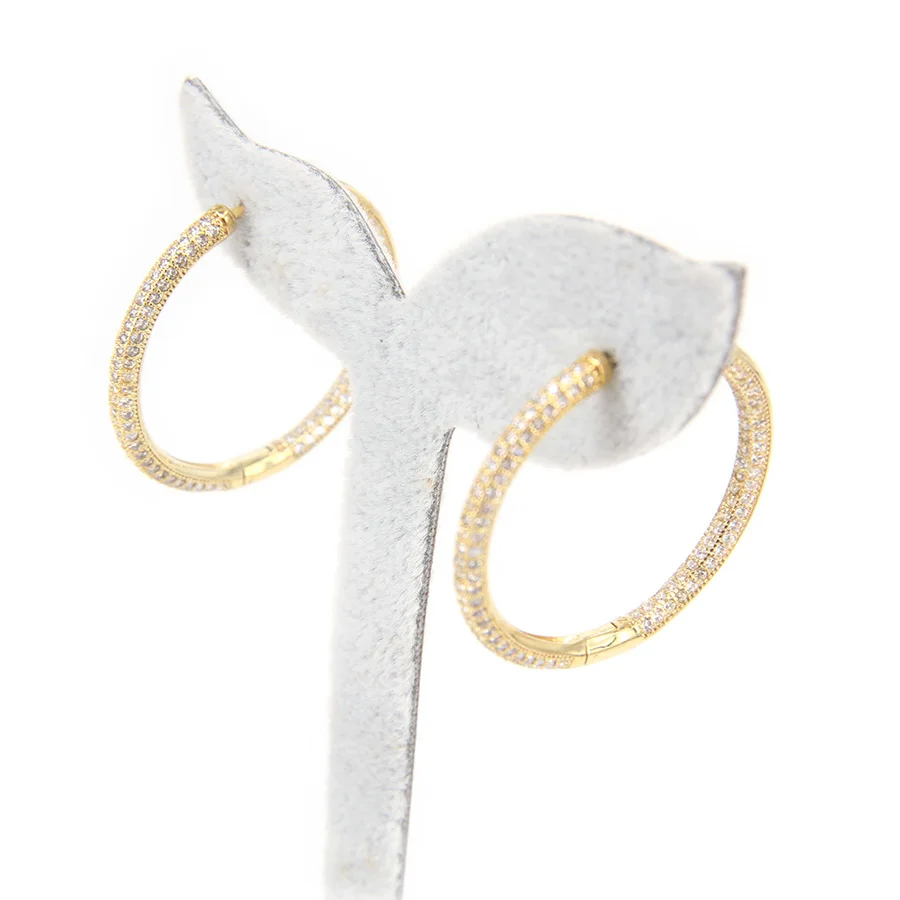 Серьги кольца Hemiston в креольском стиле женские роскошные большие с покрытием из