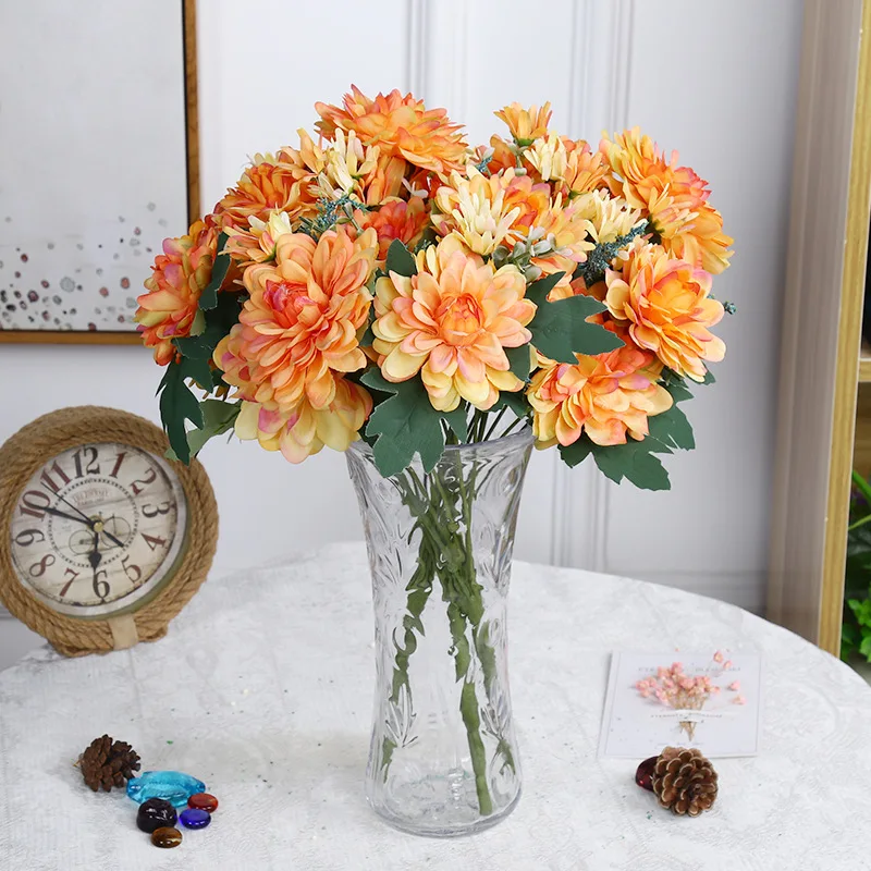 Настоящее прикосновение красивый Мариголд цветок шелковые цветы Искусственные