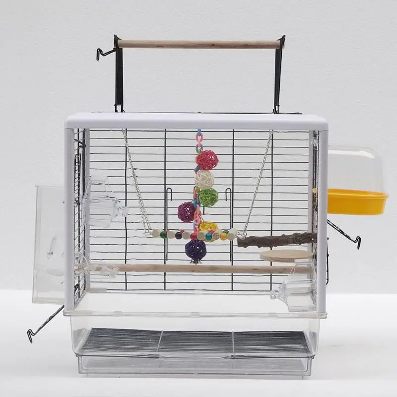 

Клетка для домашних птиц с прозрачные колеса для легкой очистки Птичье гнездо Ара малых и средних для разведения птиц поставки HWC