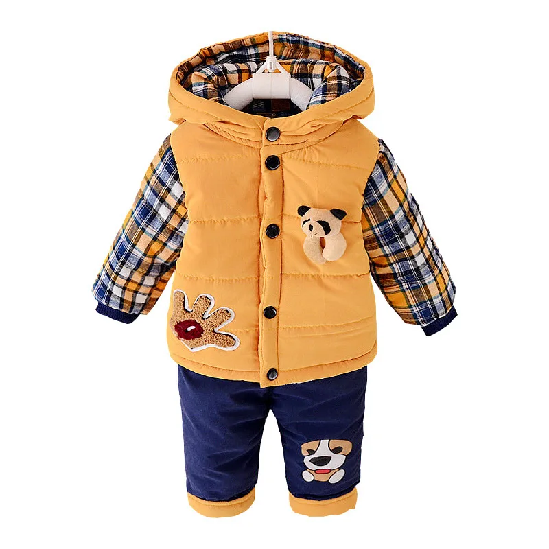 Новая зимняя одежда для маленьких девочек комплект одежды мальчиков теплое