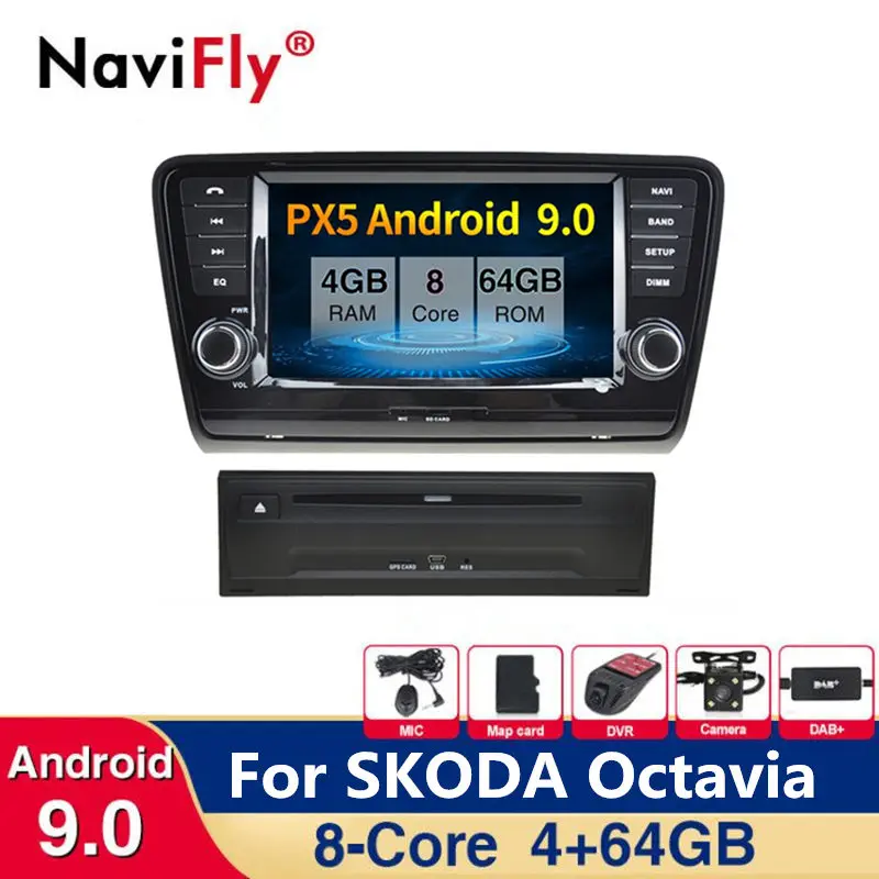 Android 9 0 8 ядерный 4 + 64G Автомобильный dvd мультимедийный palyer gps Navi для SKODA Octavia 2013 2014 2015