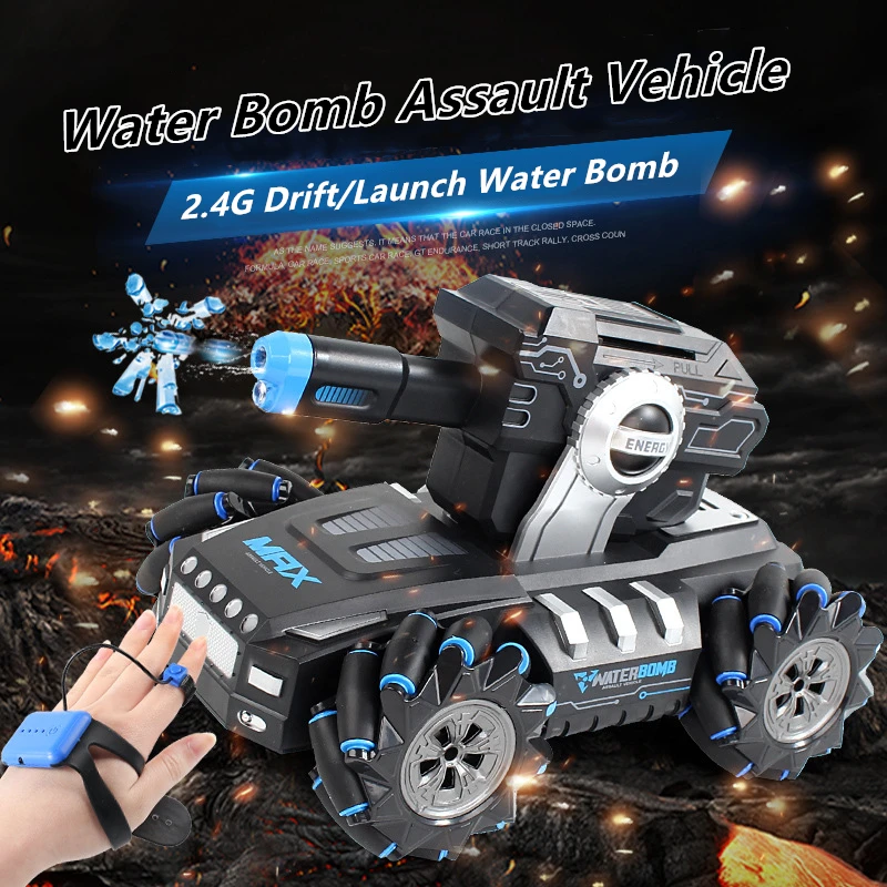 

Gesture Sensing Water Bomb Assault Dual Remote Control Truck Vehicle 360° Drift Later Driving Multi-Terrain Off Road RC Tank Toy