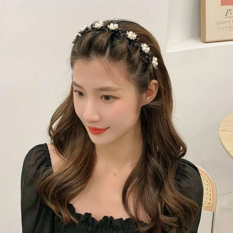 

Pearls Elegant Hairbands Women Sports Headband Double Bangs Hairstyle Make Up Hairpins Fashion Hair Accessories