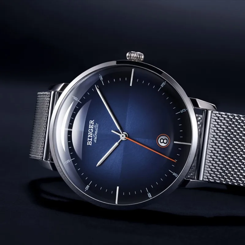 Switzerland BINGER Automatic Watch Men Top brand MIYOTA Movement Mechanical Sapphire Calendar 50m Waterproof Steel Relogio | Наручные