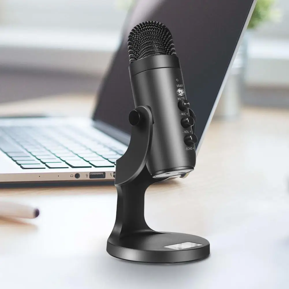 

Металлический конденсаторный USB микрофон для записи для ноутбука, Гиперкардиоидный студийный записывающий микрофон для вокала, подкастинг...