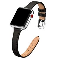 Ремешок для apple watch 6 se, тонкий кожаный ремешок для iwatch 7, 6, 5, 4, 3, 38 мм, 42 мм