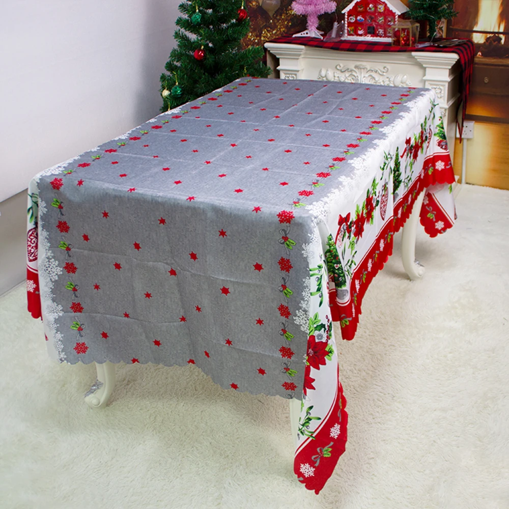 Christmas Table Cloth Printed Tablecloth Cover Protector for Dinner Party New Year Decoration 150x220cm |