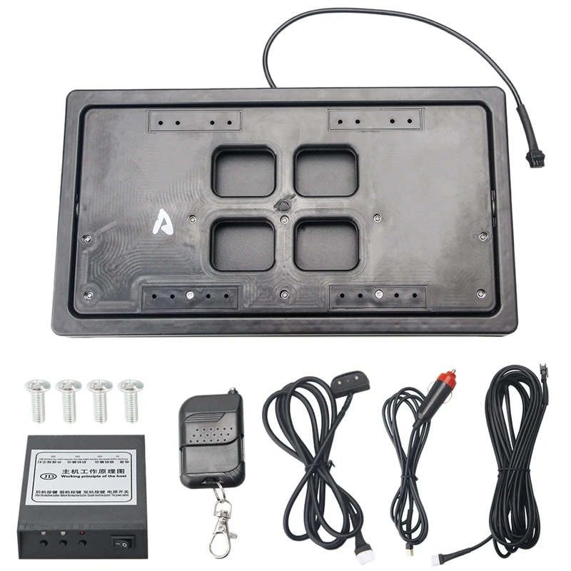 

Universal Front Rear License Plate Frame Electric Remote Control Flip License Plate Bracket Holder, Waterproof
