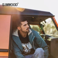 simwood 2021 autumn shell hooded field jacket men casual cargo solid color windbreaker plus size lovers clothes sj170225