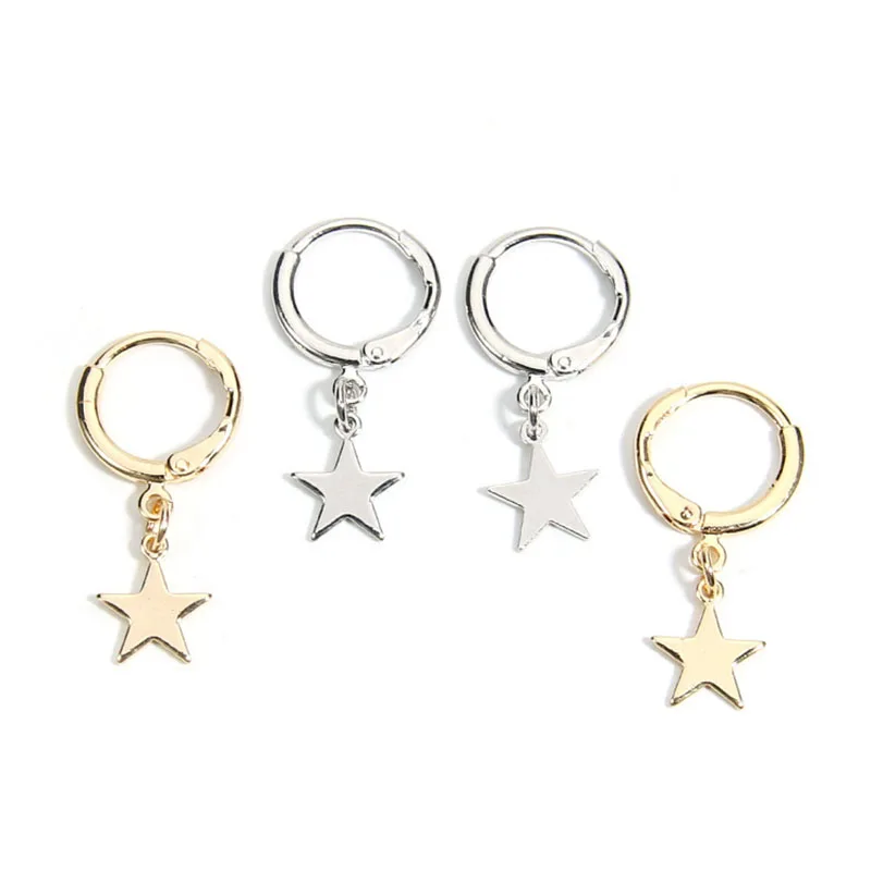 

SNCSDK Creative star moon Women dangle earrings feminine temperament simple and compact Women earring