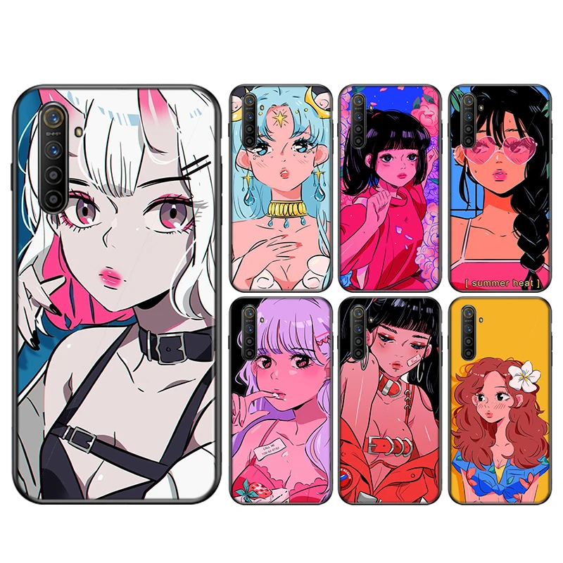 

Anime Aesthetic Girl Silicone Cover For OPPO Reno 4 3 Pro 10X Zoom 2 Z F Realme ACE C2 X2 Pro 5G Phone Case