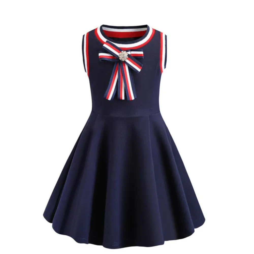 2020 платье принцессы для девочек детское с бантом летние платья маленьких одежда