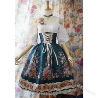 maid court dress lolita women dress retro lace medieval gothic slim fit dresses for girls cosplay palace costume