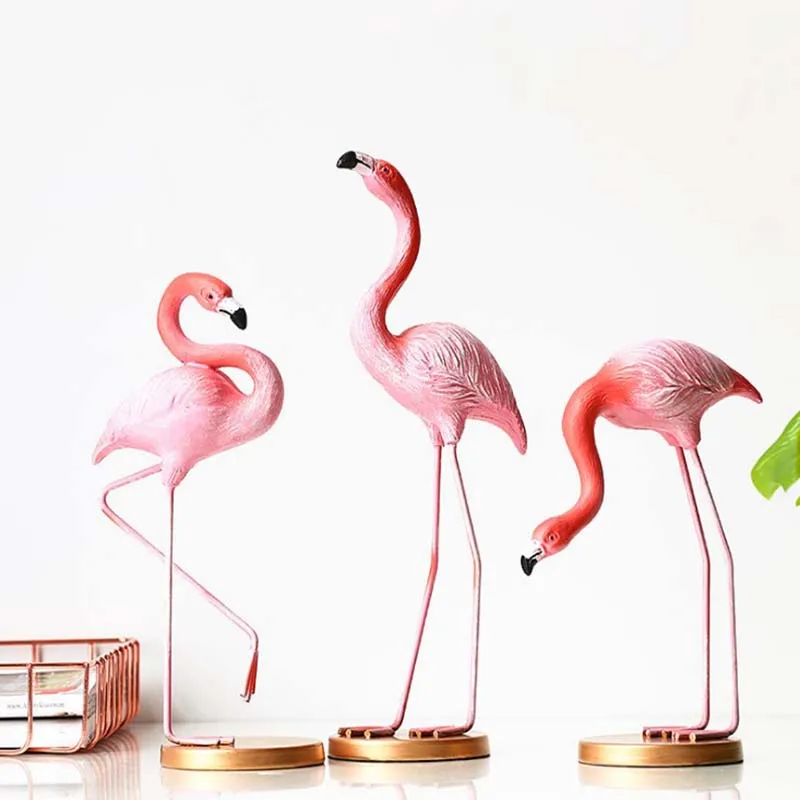 

Europe Miniatures Figurine Craft Flamingo Ornament Fashion Animal Resin Small Statue Bedroom Decor Desktop Ornament Decor Gift