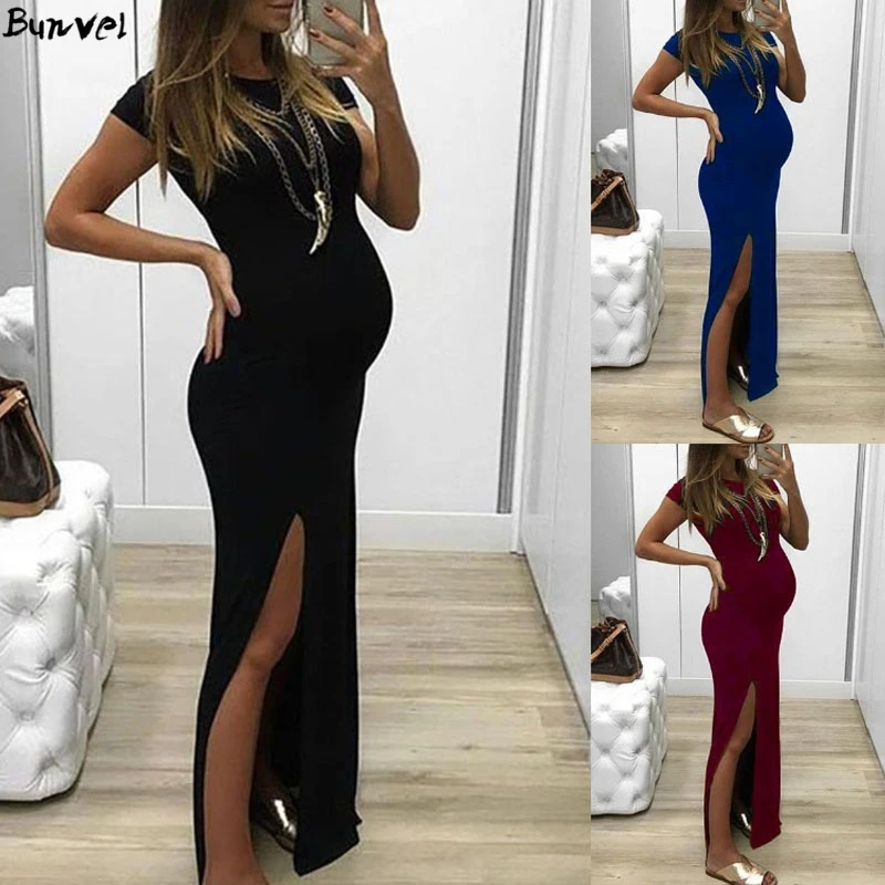 Bunvel женские платья для беременных Одежда облегающее платье мама повседневные с