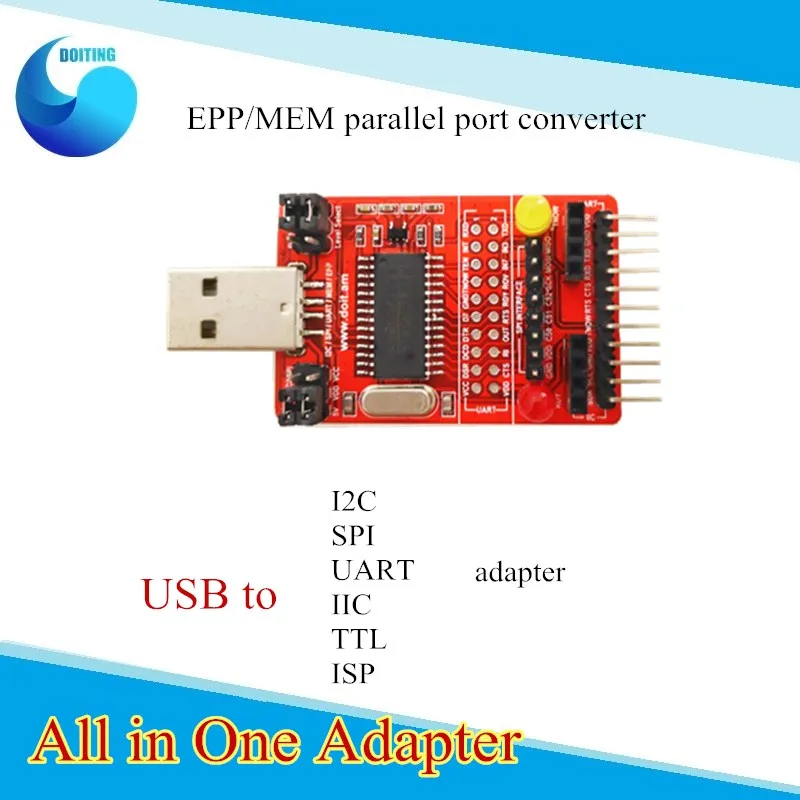 Многофункциональный CH34A USB для I2C/SPI/UART/IIC /TTL/ISP адаптер печати параллельного порта