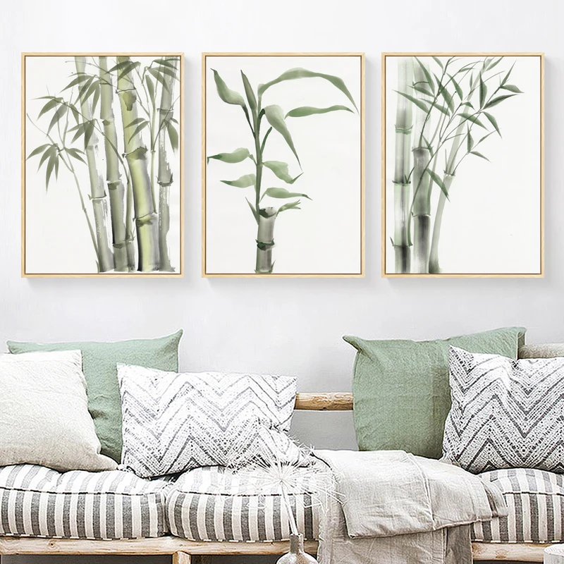 Настенный постер бамбук дзен в китайском стиле современный холст с растительным
