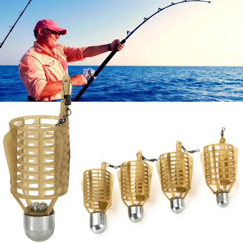 

20g/30g/40g/50g Fishing Bait Feeder Lead Sinker Plastic Fishing Lure Cage Holder Basket Cage Fishing Trap Fishing Tools