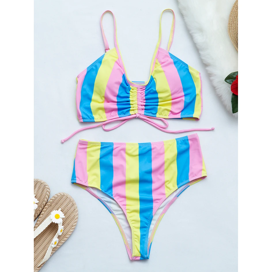 

High Waist Bikini 2021 Swimsuit Women Swimwear Female Push up Bikini Set 2 Piece Swimming for Bathing Suit maillot de bain femme