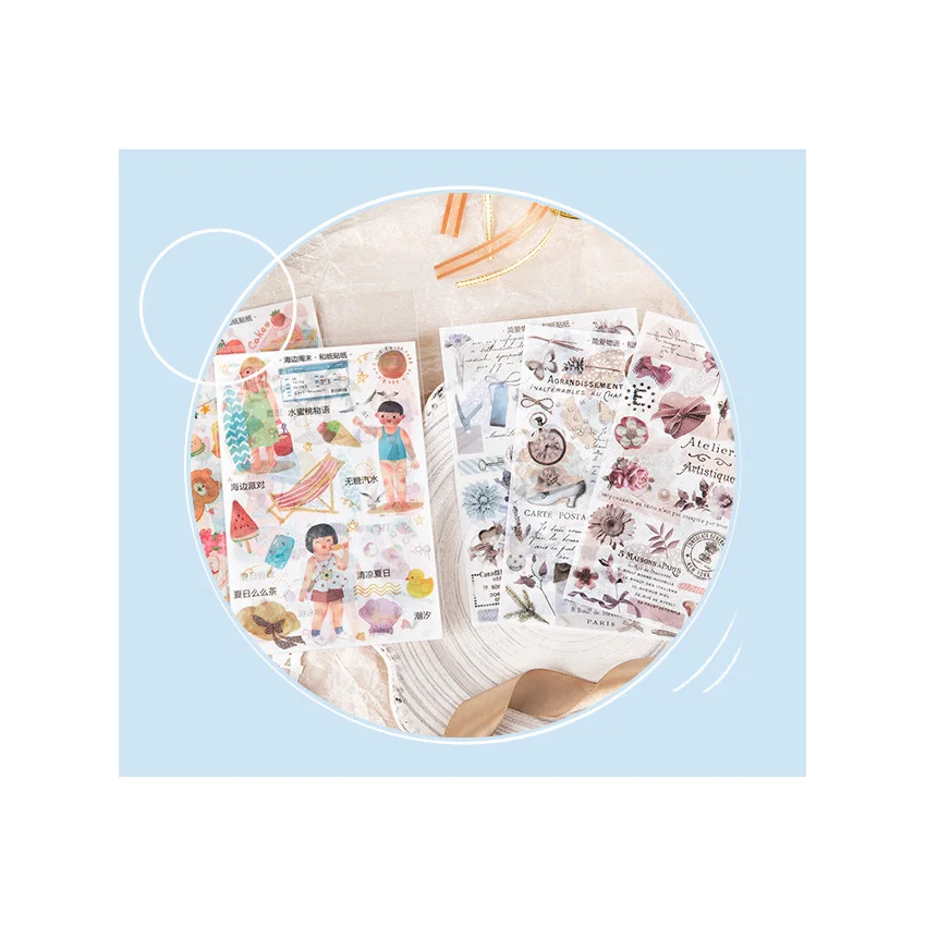 3pcs/lot Romantic store series Decorative Sries Stickers Scrapbooking DIY Diary Album Stick Label Gift for Party | Дом и сад