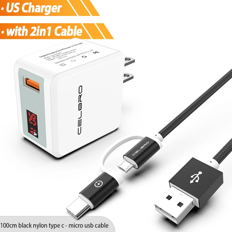 US Charger Set QC 3.0 USB Fast Charger Quick Charge 3.0 Wall USB Charger for Samsung Galaxy Note 9 8 S9 S8 Plus S7 S6 LED Cargador Rapido EU US - Тип штекера: US Charger Set