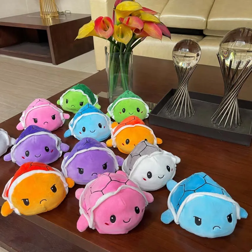 

Double Reversible Turtle Kids Plushie Plush toy Animals Double-Sided To Show Different Mood Flip Tortoise Plush Doll Cute Toys