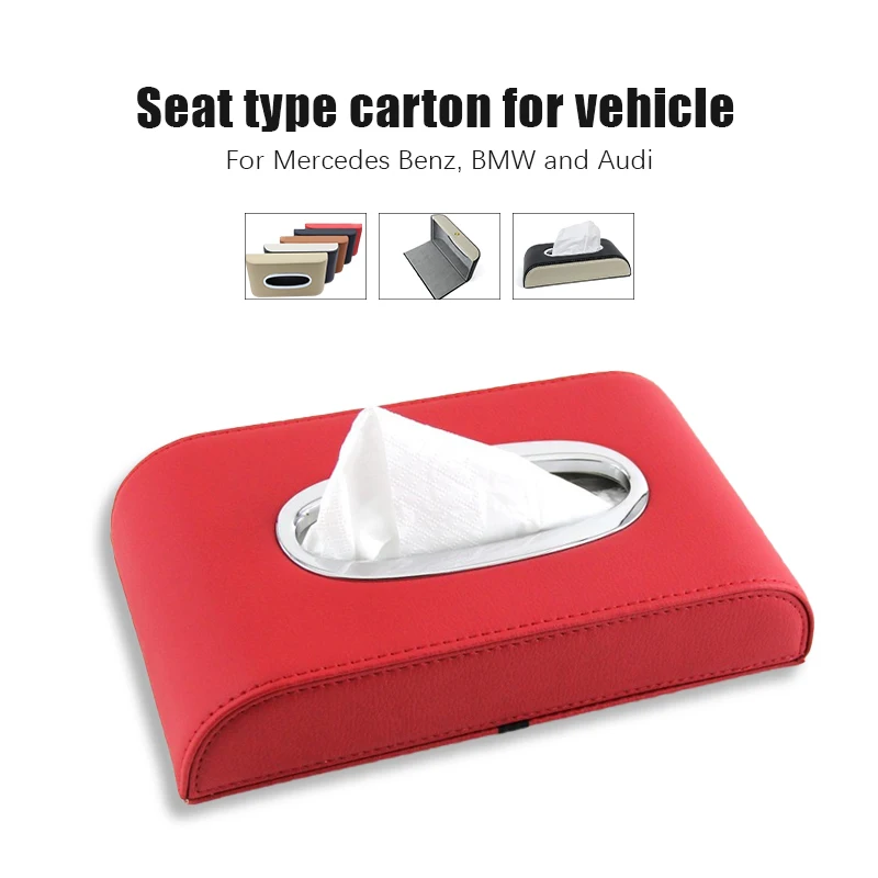 

Car Tissue Box Cover Tissue Boxes Holder PU Leather Black Brown Inside Paper Block Type Accessories Auto Decoration Tissue Boxes