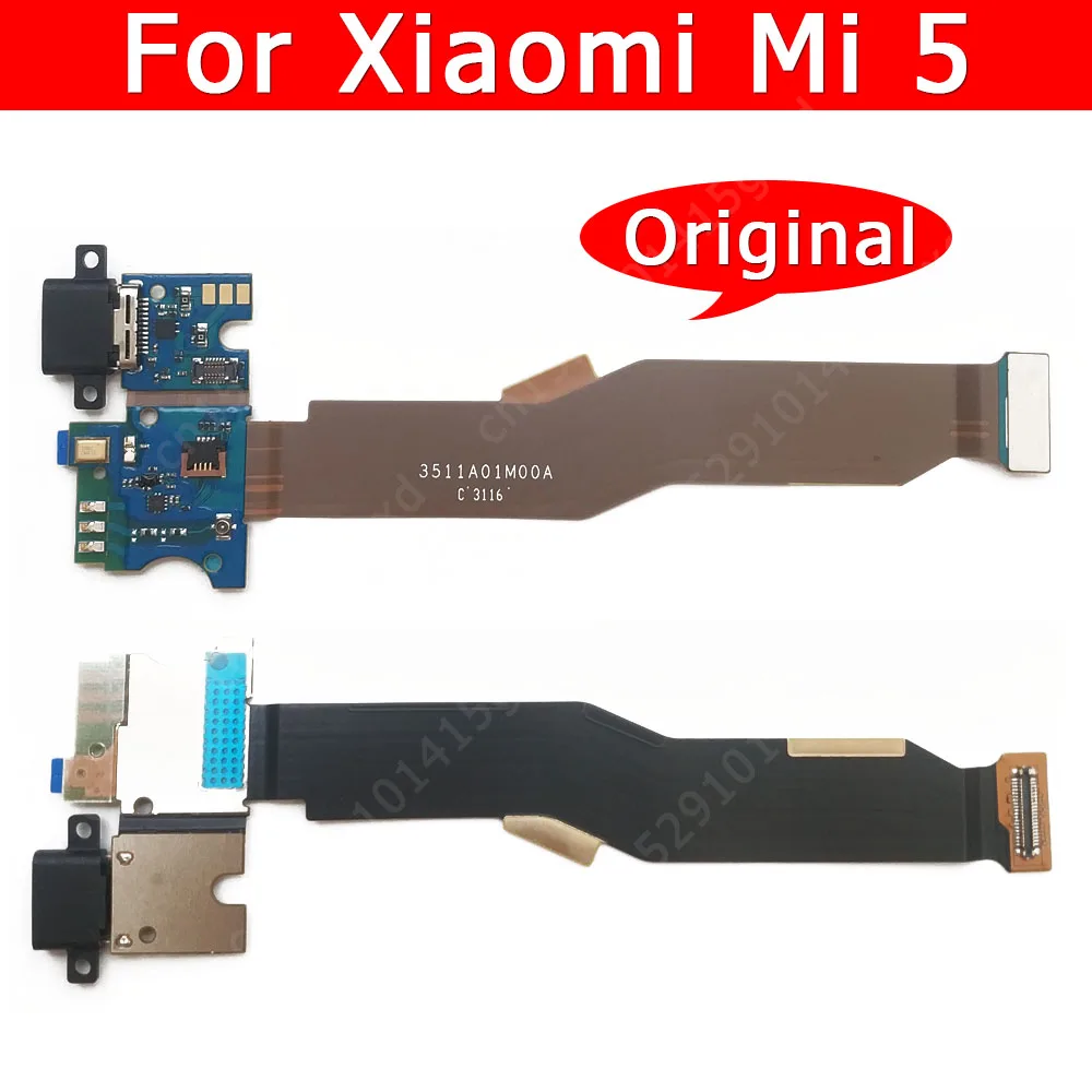 Оригинальный USB плата для зарядки Xiaomi Mi 5 Mi5 порт PCB гибкий разъем мобильный