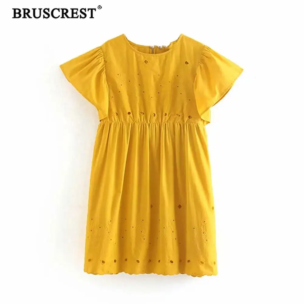 Винтажное элегантное желтое платье с рюшами женское летнее сексуальное открытое