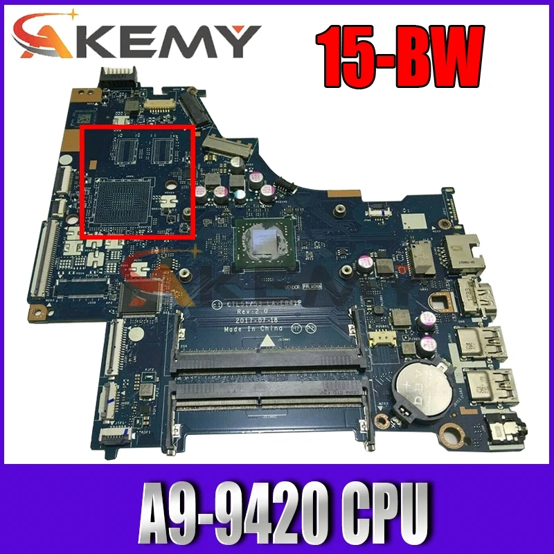 

Высококачественная материнская плата для ноутбука HP PAVILION 15-BW CTL51/53 LA-E841P DDR4 с процессором A9-9420 мб 100%, тестирование Быстрая доставка