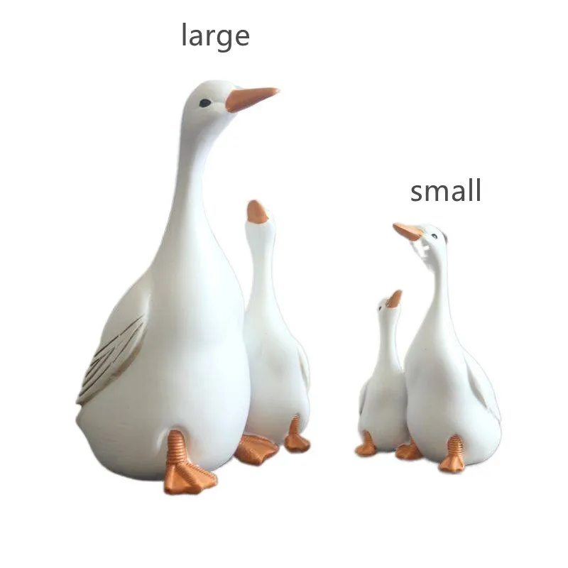 

Simulation Animal Duck Model Resin Mother And Child Duck Warm Family Small Ornaments Decoration Crafts Animal Hand-made Gifts