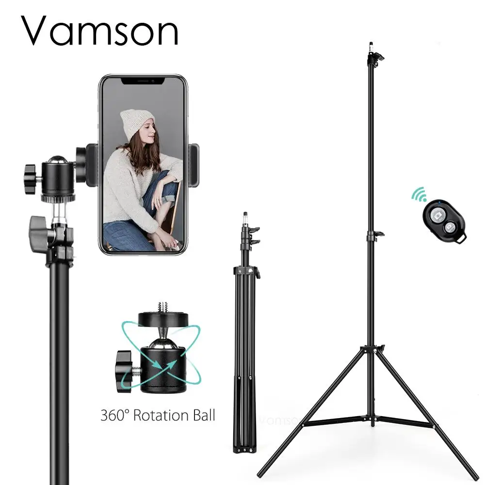 

Vamson for Selfie Stick Tripod Phone Camera Travel Video Selfie Universal Mobile Tripod Live Video Bracket Bluetooth VLS03C