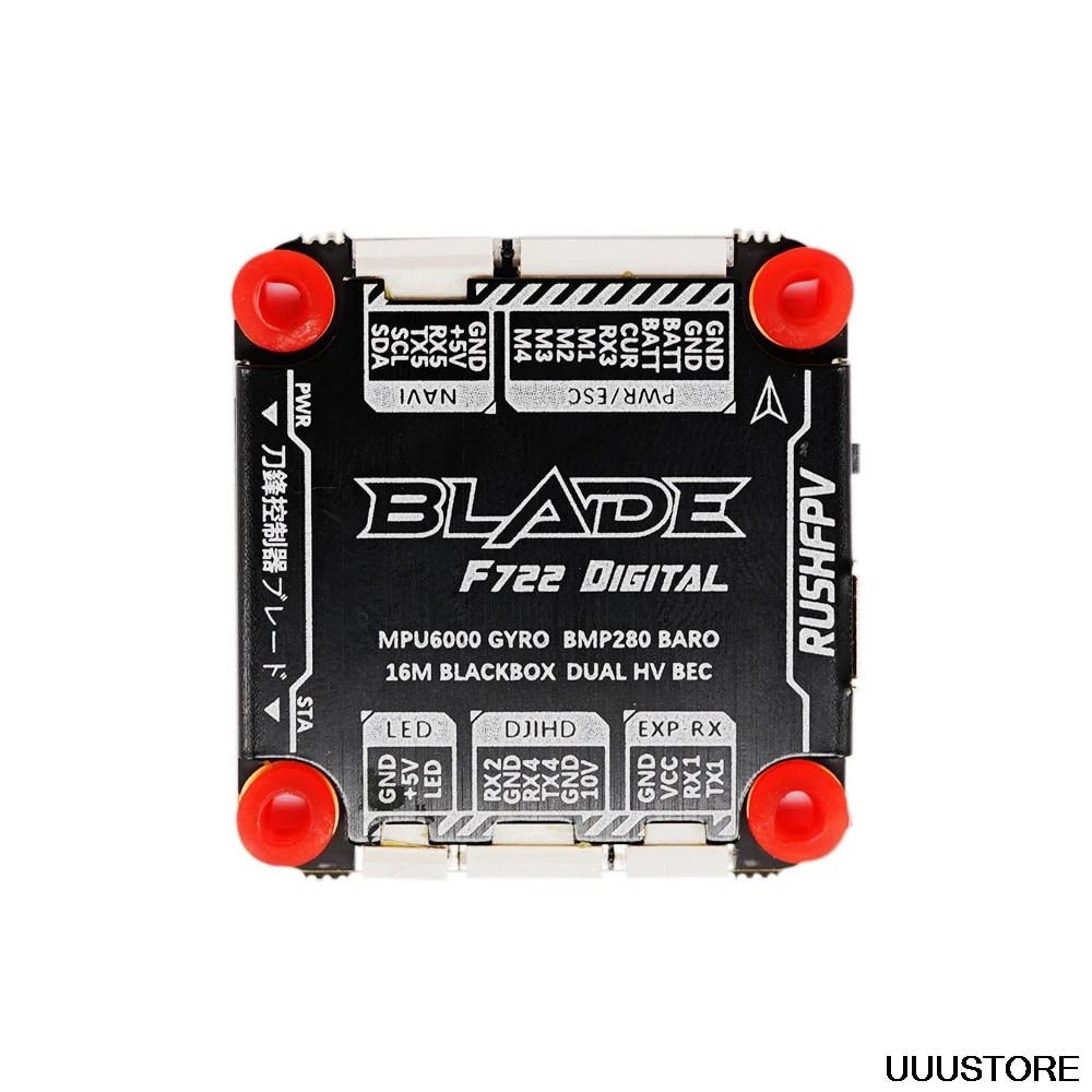 Контроллер полета RUSHFPV RUSH BLADE F722 30x30 мм MPU6000 бортовой OSD 3-8S 5 В/5A BEC для цифровой системы DJI FPV