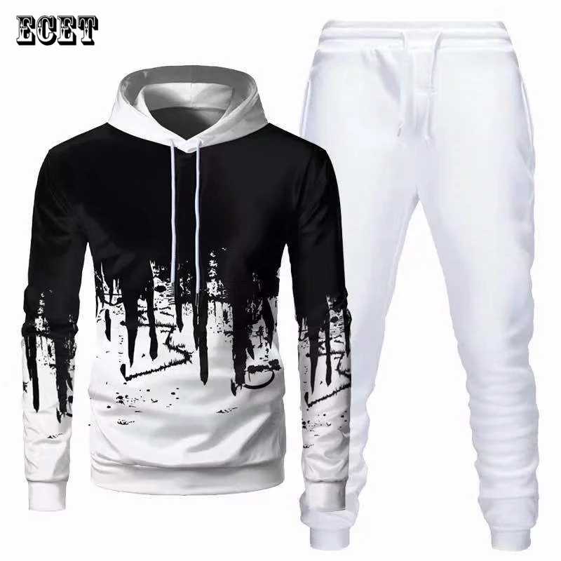 

Streetwear fashion men's suits casual men's clothing jogger brand pullover hoodies plus men's trousers fashion sportswear