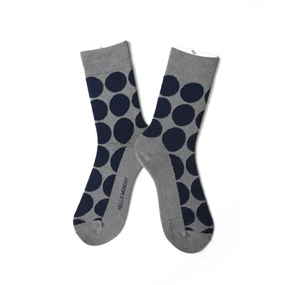 Серый синий горошек холодный цвет Стиль Уличная мода с INS хлопковые носки для