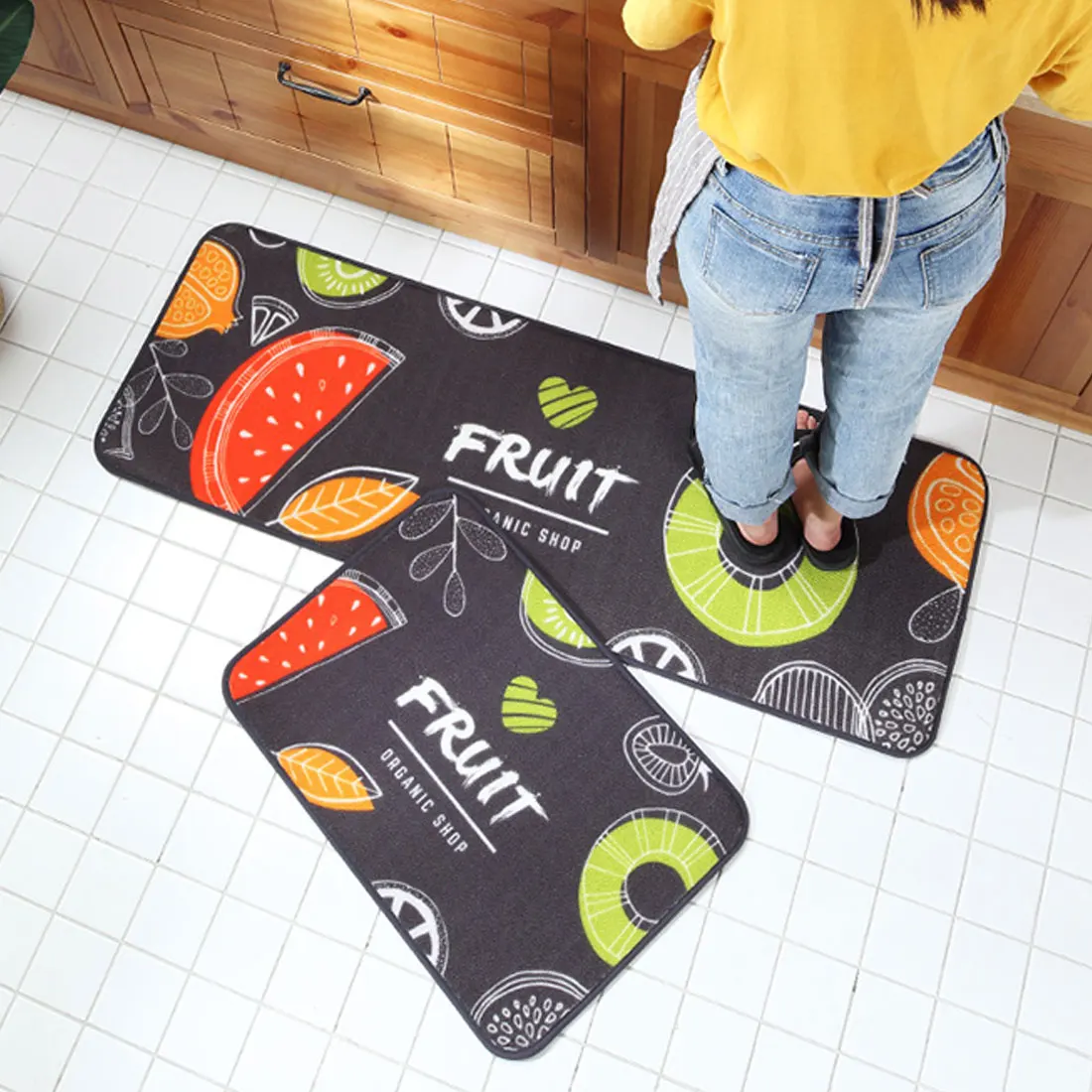 

Long Kitchen Mat Bath Carpet Floor Mat Anti-slip Living Room Balcony Bathroom Printed Carpet Bathroom Doormat Floor