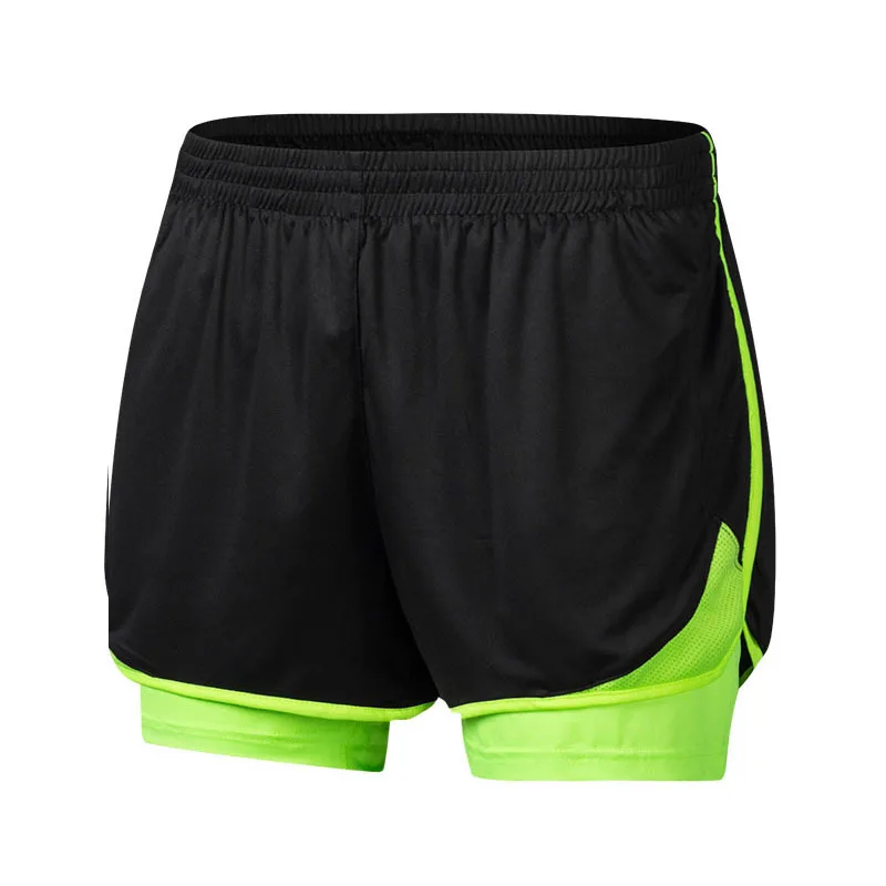 

Anti light sports shorts men's tight double layer sprint pants track and field marathon training fitness 3-point running pants