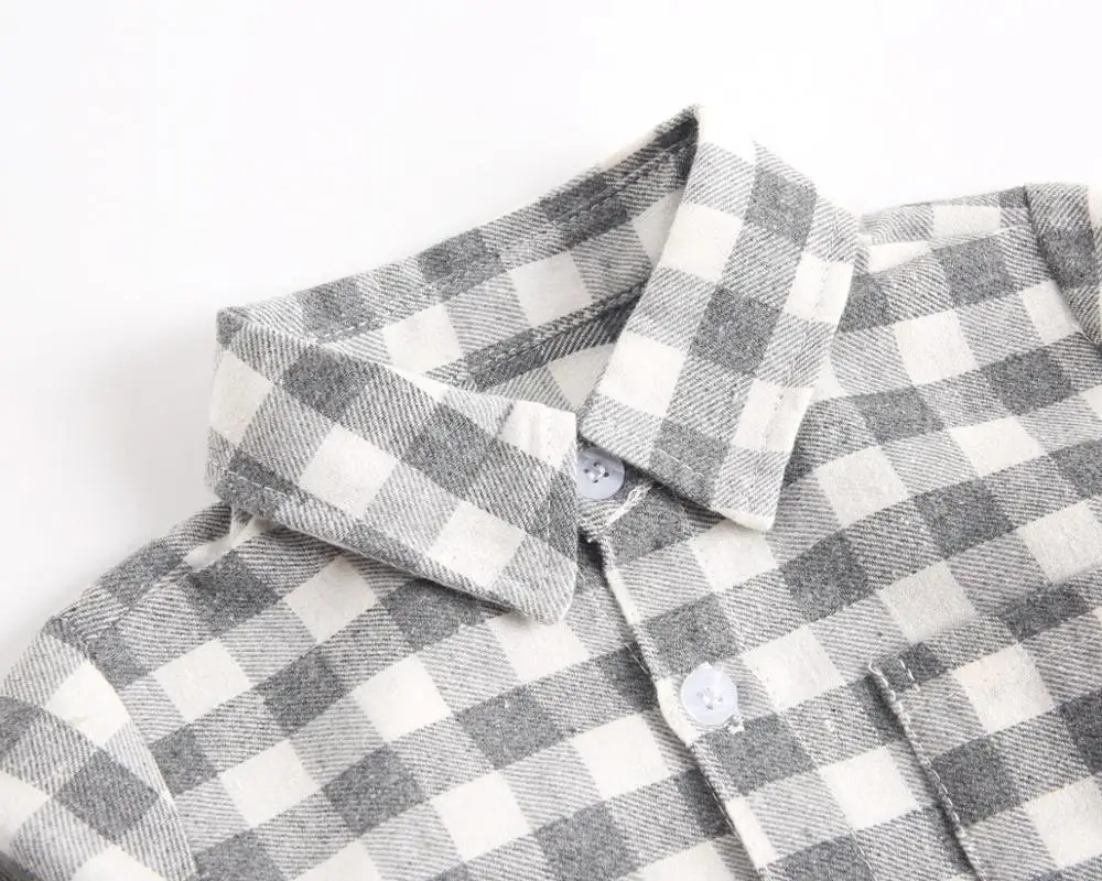 

New Baby Boy Infant clothing autumn and winter baby romper plaid baby boy romper long sleeve shirt