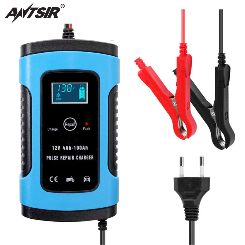 

12V6A Intelligent Car Motorcycle Battery Charger Overheat Overcharge Multiple protection with LCD Display Car Charger Accessorie