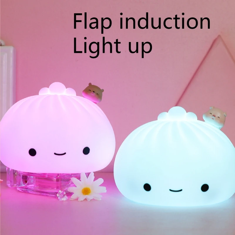 

Rechargeable Multi-Color Buns Pat LED Night Lights for Baby Sleeping Accompany Light Bedroom Bedside Lamp Home Decor