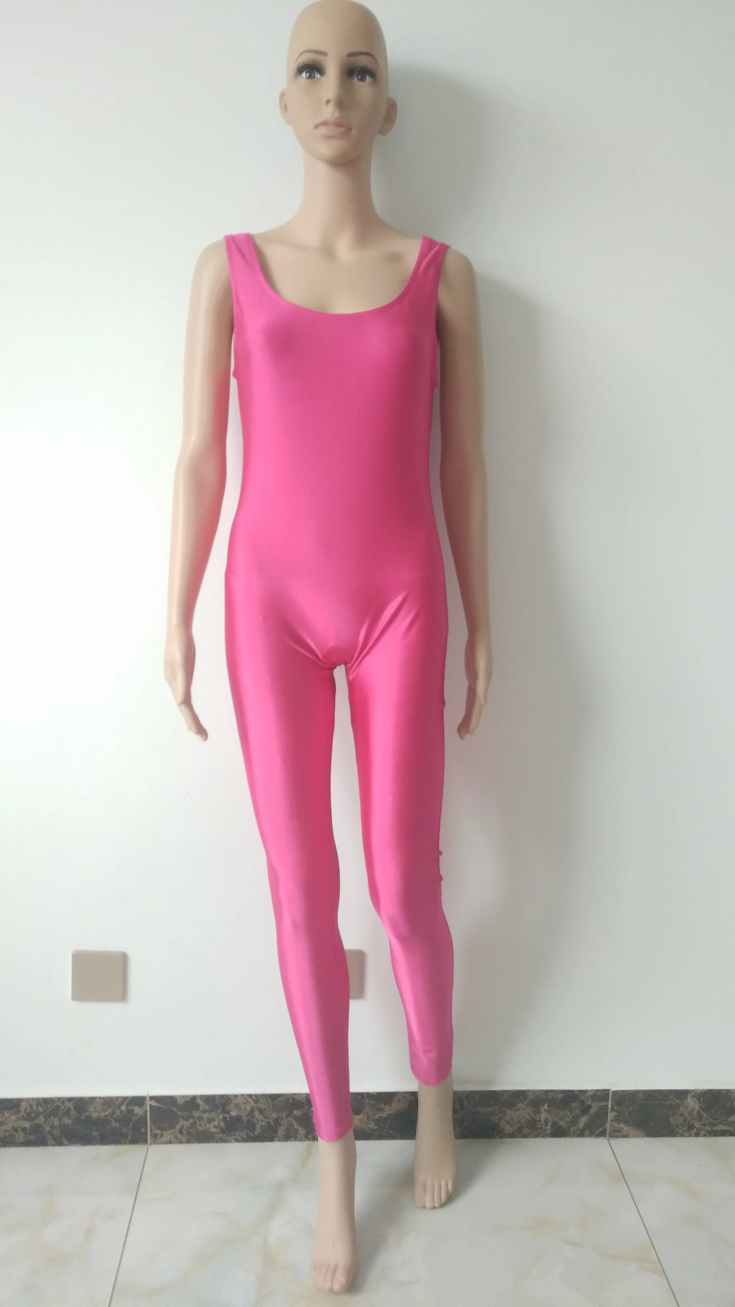 Женское Спортивное боди из спандекса розово красное с лямками для девочек одежда