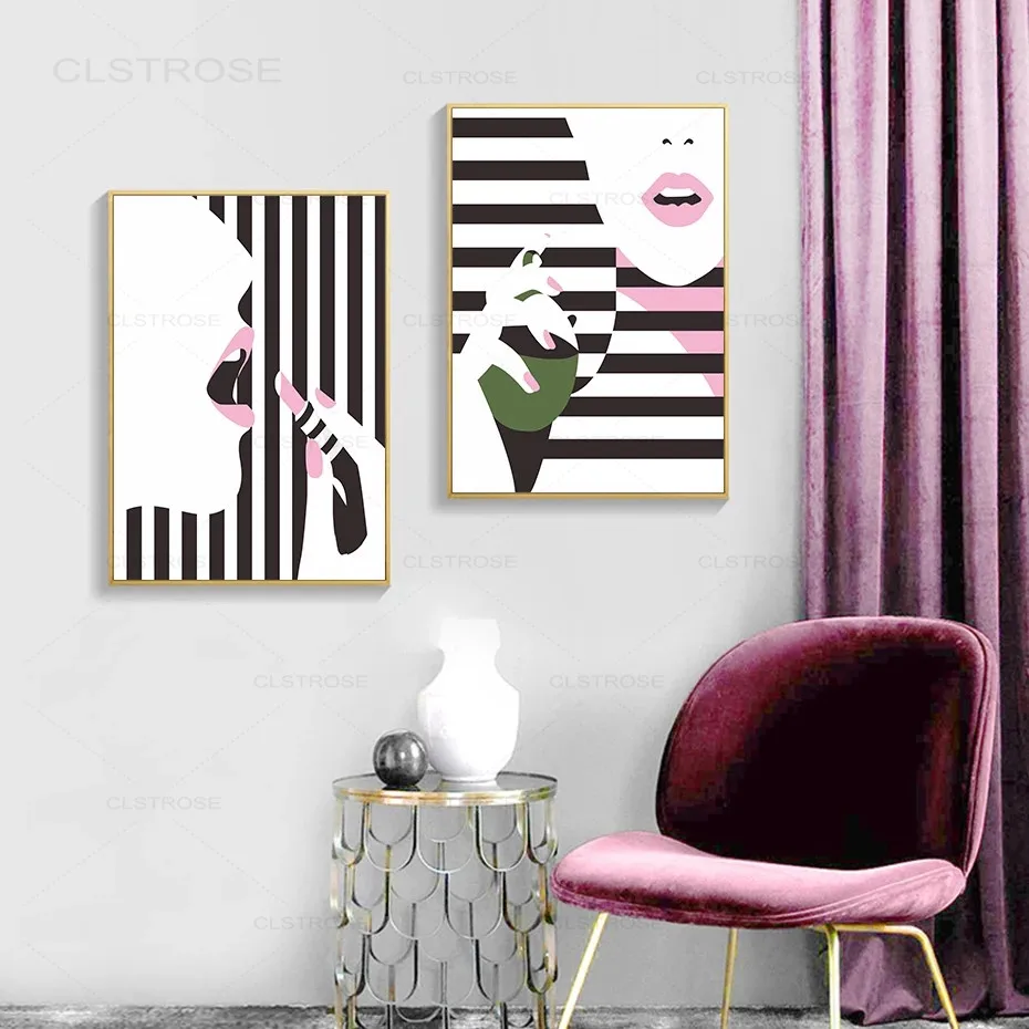 Современная модная розовая помада для макияжа фотография стены девушек