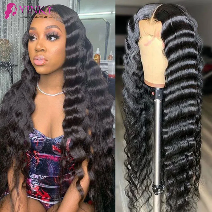 360 Lace Frontal Wig 250 Density Lace Wig Brazilian Loose Deep Wave Human Hair Wigs 360 Full Lace Wig Human Hair Pre Plucked