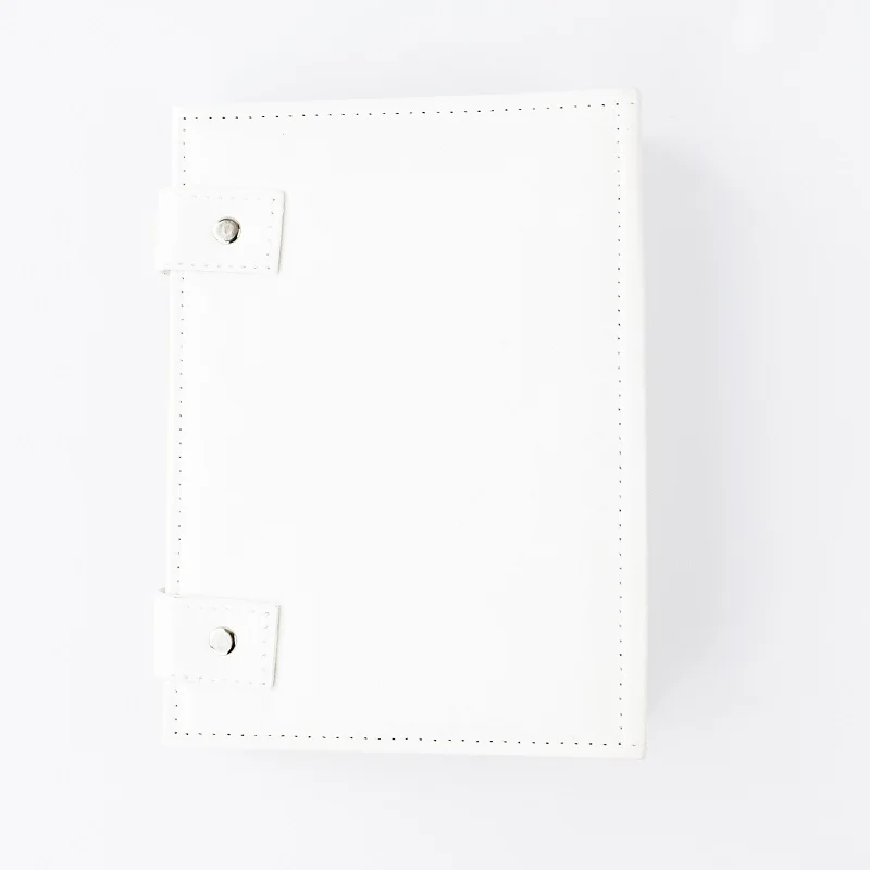 White SZanban, 4 листа, органайзер для серег, книга, переносная книга, страница, стиль, из искусственной кожи, держатель для серег с книжным дизайном для женщин и девушек - Цвет: White
