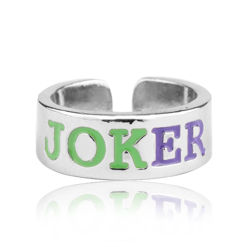 Joker DC комикс о Бэтмене Джокер Харли Куинн его/ее кольцо пара ювелирных изделий Харли Куинн любовник Регулируемые кольца для подарка на День святого Валентина - Цвет основного камня: Joker