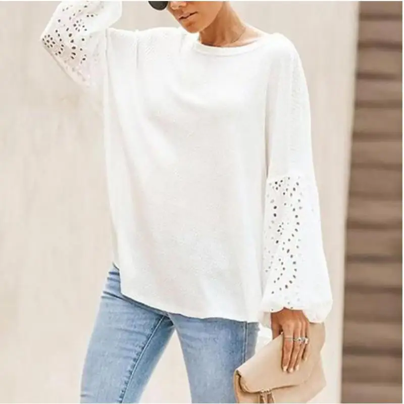 Женская блузка с вышивкой и цветочным принтом косым воротником | одежда