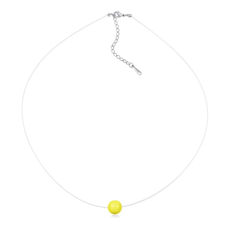 Neon-Yellow-Pearl Baffin женское ожерелье с невидимой линией простой жемчужный кристалл от подвеска Сваровски чокер прозрачная леска Collier Femme - Окраска металла: Neon-Yellow-Pearl