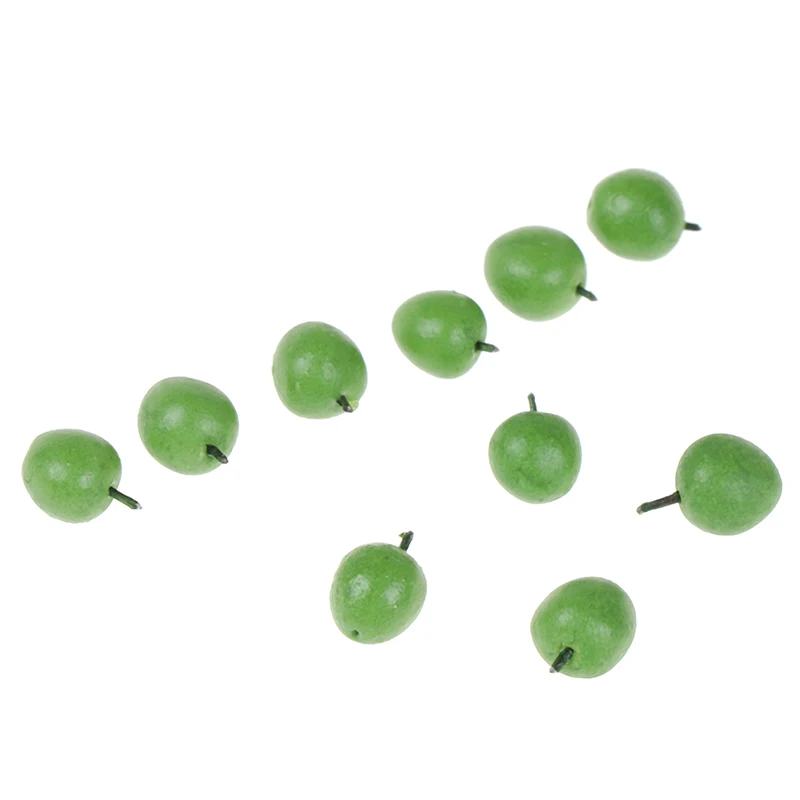 

New 1/12 doll house miniature accessories mini resin green apple simulation fruit model toy doll house decoration 10Pcs